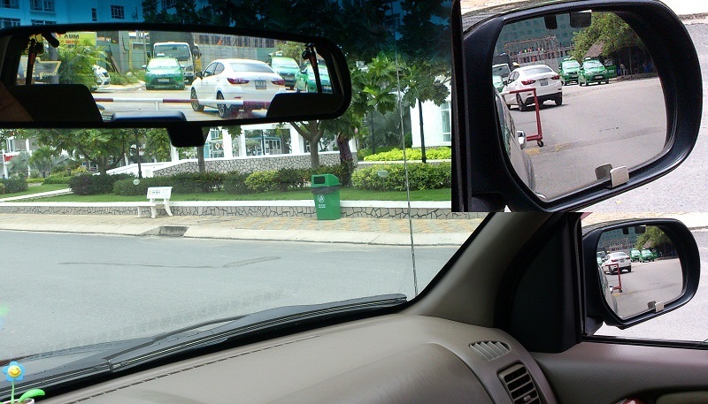 Qua gương chiếu hậu, tài xế có thể quan sát tốt khu vực phía sau 
